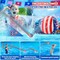 Water Bouncing Ball, 4th of July Splash Skip Water Balls for Fly Swimming Pool Games, 3 Pack Colorful Skipping Balls for Kids 4-8-12 and Adult, Summer Toys Gifts Independence Day Water Party